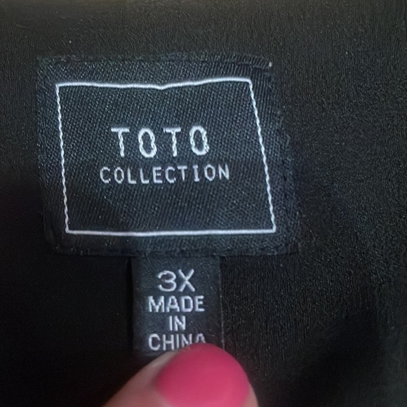 ToTo Collection black semi sheer top romper and lined bottom size 3X - Picture 6 of 8